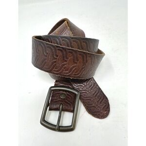 Mossimo 1.5" Tooled Brown Leather Belt XL